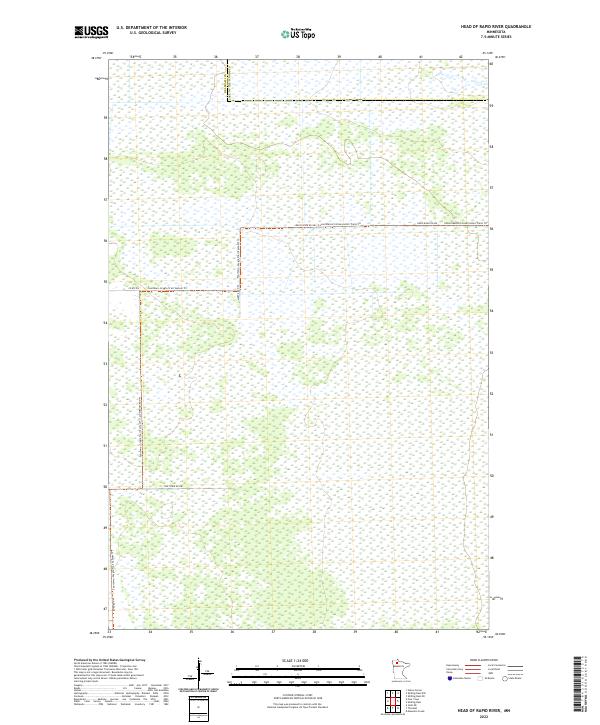 US Topo 7.5-minute map for Head of Rapid River MN