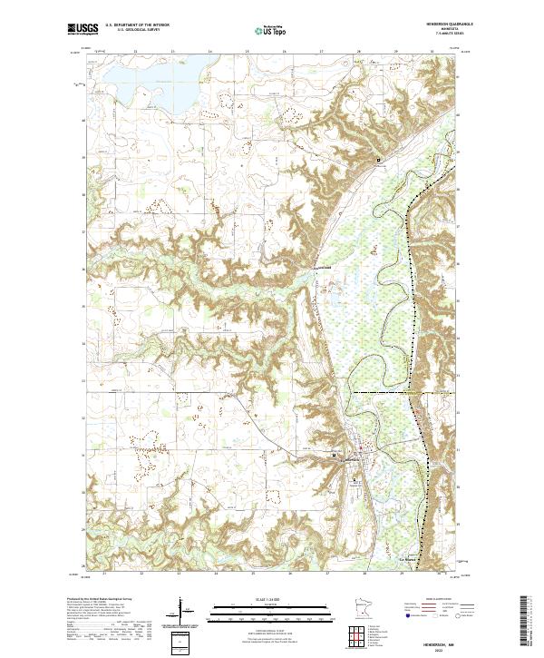 US Topo 7.5-minute map for Henderson MN