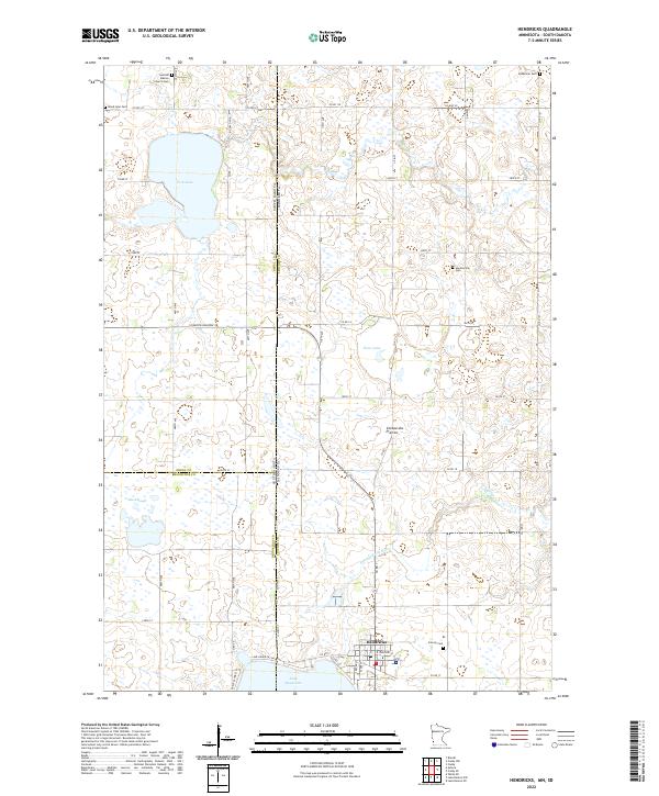 US Topo 7.5-minute map for Hendricks MNSD – American Map Store