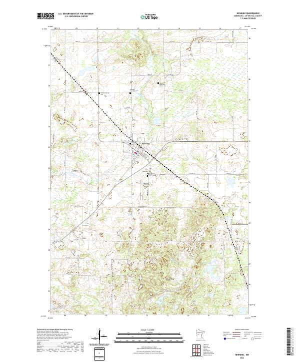 US Topo 7.5-minute map for Henning MN