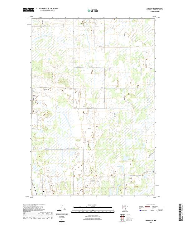 US Topo 7.5-minute map for Henning SE MN