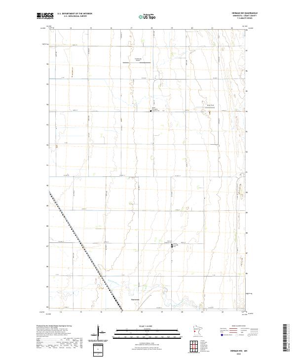 US Topo 7.5-minute map for Herman NW MN