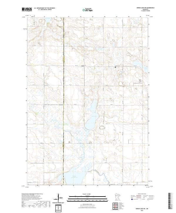 US Topo 7.5-minute map for Heron Lake NW MN