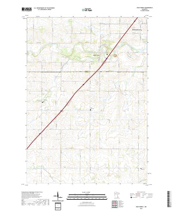 US Topo 7.5-minute map for High Forest MN
