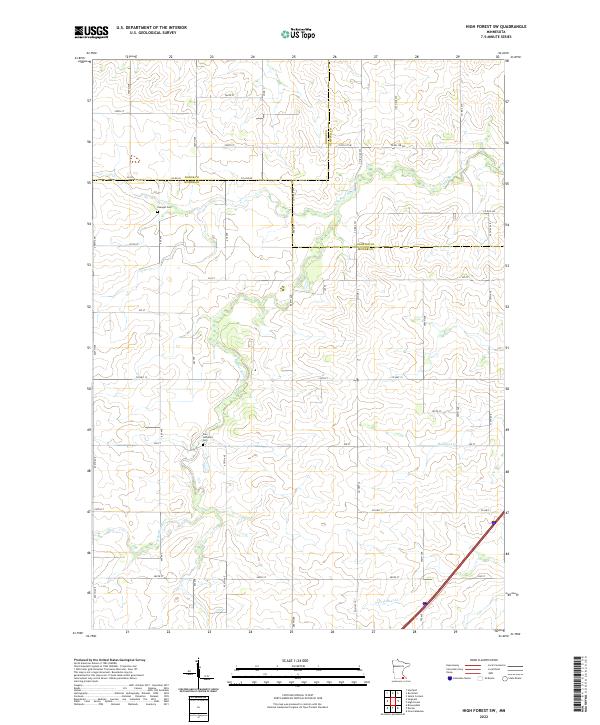 US Topo 7.5-minute map for High Forest SW MN
