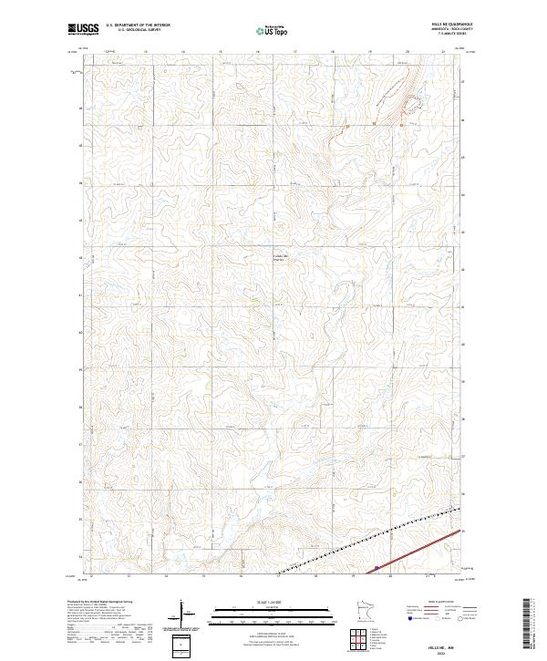 US Topo 7.5-minute map for Hills NE MN