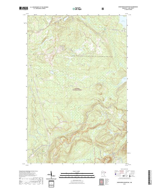 US Topo 7.5-minute map for Honeymoon Mountain MN