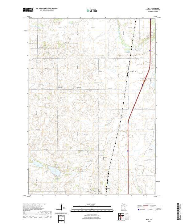 US Topo 7.5-minute map for Hope MN