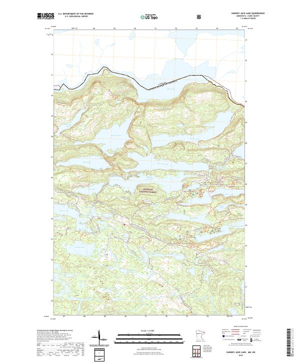 US Topo 7.5-minute map for Hungry Jack Lake MNON