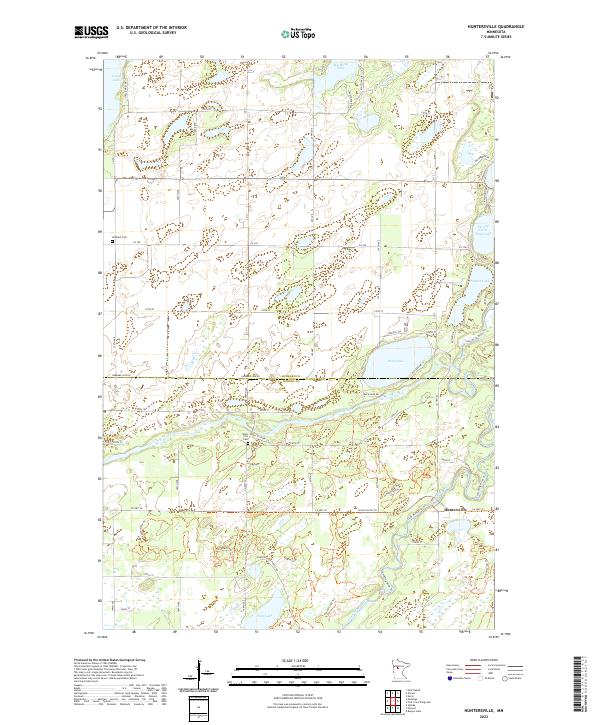 US Topo 7.5-minute map for Huntersville MN