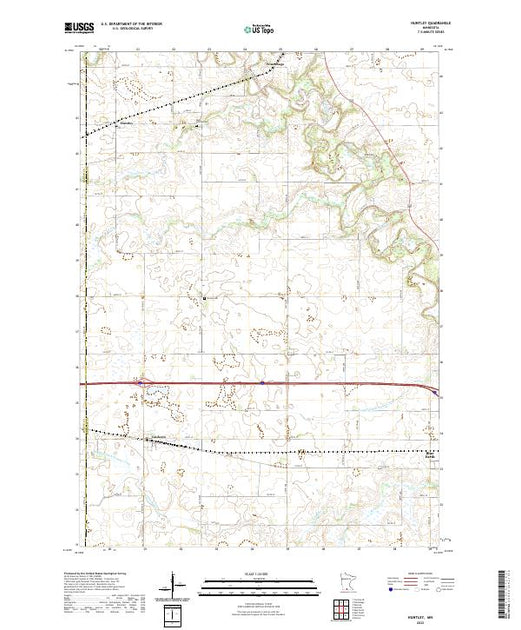 Hunley Map US Topo 7.5-minute map for Huntley MN – American Map Store