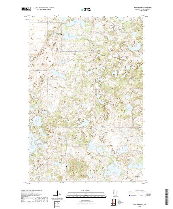 US Topo 7.5-minute map for Inspiration Peak MN