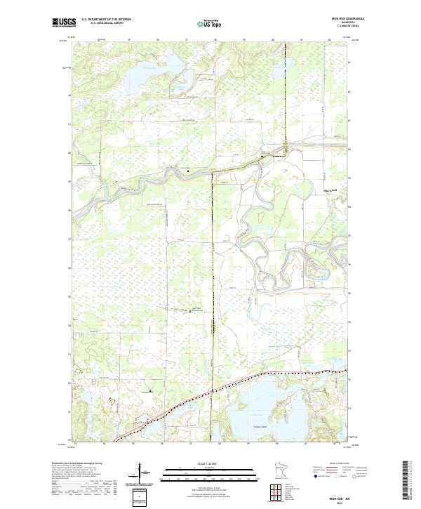 US Topo 7.5-minute map for Iron Hub MN