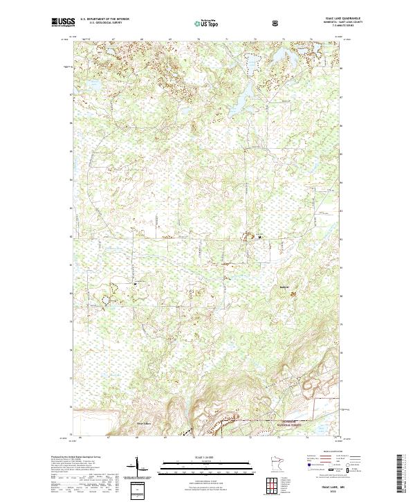 US Topo 7.5-minute map for Isaac Lake MN