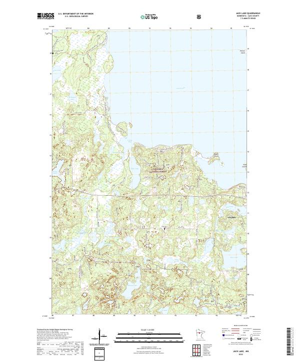 US Topo 7.5-minute map for Jack Lake MN