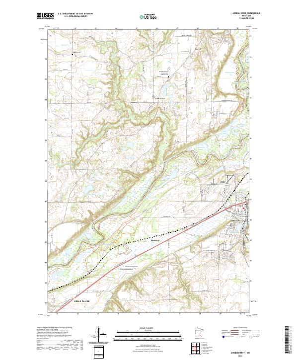 US Topo 7.5-minute map for Jordan West MN