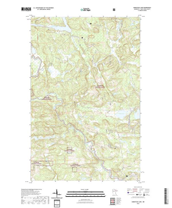US Topo 7.5-minute map for Kabustasa Lake MN