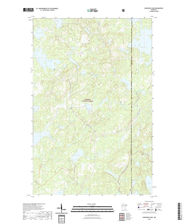 US Topo 7.5-minute map for Kawishiwi Lake MN