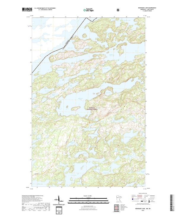 US Topo 7.5-minute map for Kekekabic Lake MNON