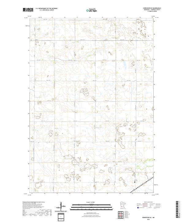 US Topo 7.5-minute map for Kerkhoven SE MN