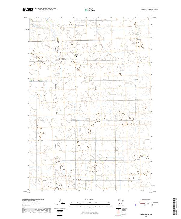 US Topo 7.5-minute map for Kerkhoven SW MN