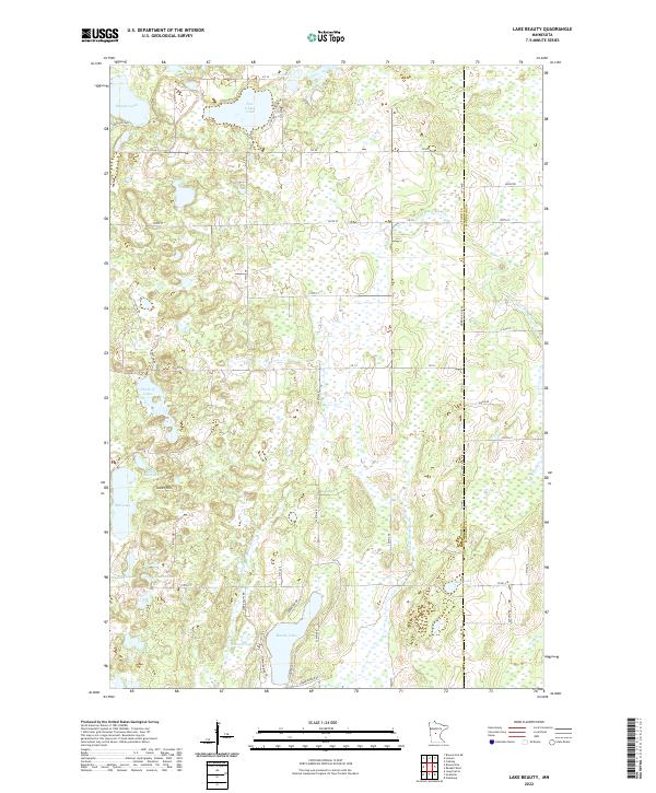 US Topo 7.5-minute map for Lake Beauty MN