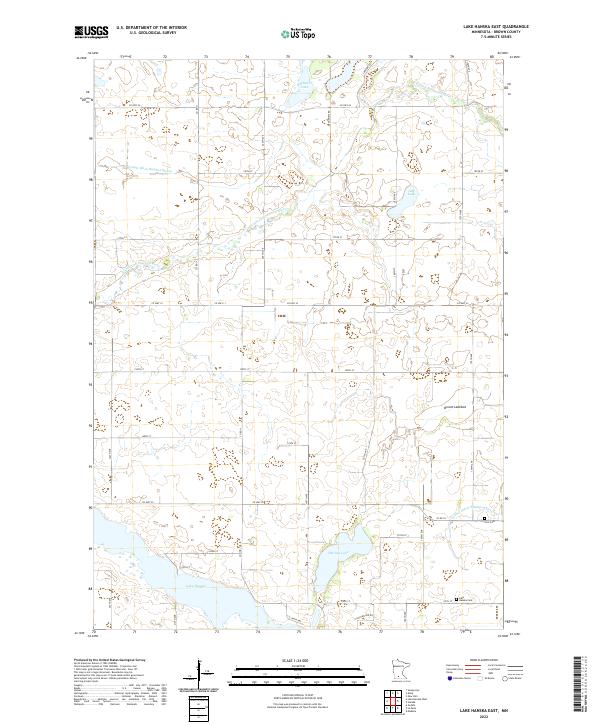 US Topo 7.5-minute map for Lake Hanska East MN