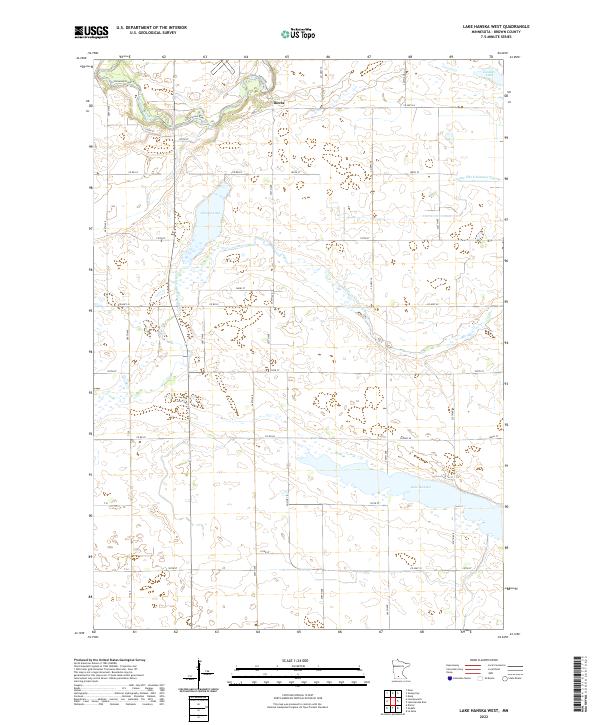 US Topo 7.5-minute map for Lake Hanska West MN