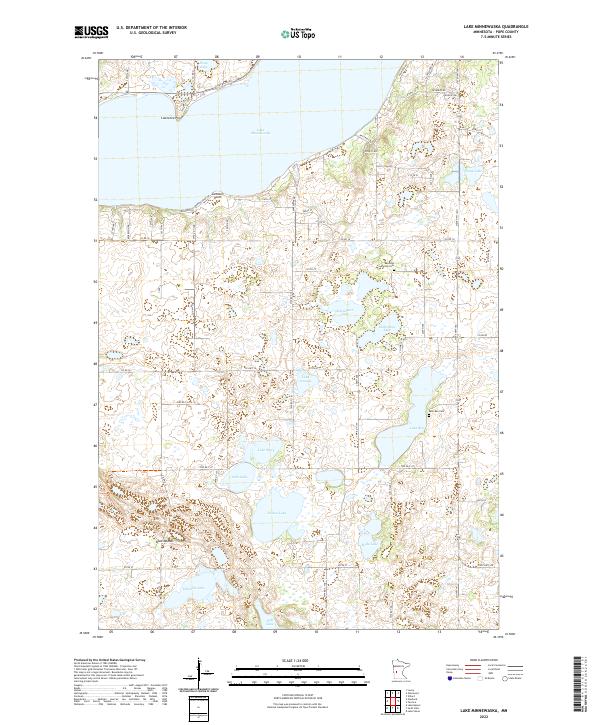 US Topo 7.5-minute map for Lake Minnewaska MN