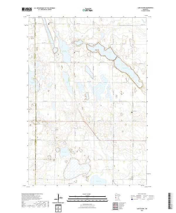 US Topo 7.5-minute map for Lake Oliver MN