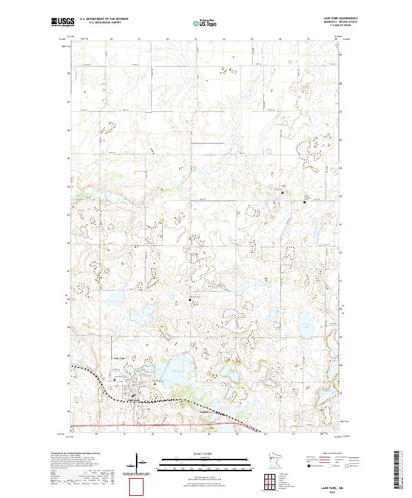US Topo 7.5-minute map for Lake Park MN