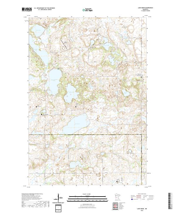US Topo 7.5-minute map for Lake Simon MN