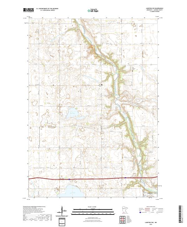 US Topo 7.5-minute map for Lakefield NE MN