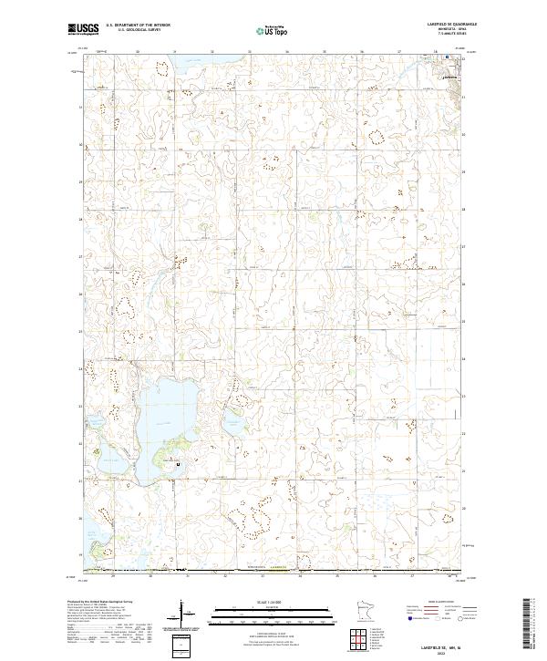 US Topo 7.5-minute map for Lakefield SE MNIA