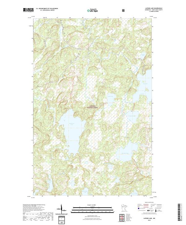 US Topo 7.5-minute map for Lapond Lake MN