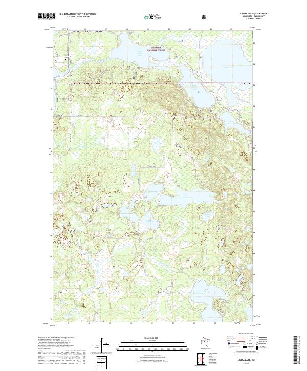 US Topo 7.5-minute map for Laura Lake MN