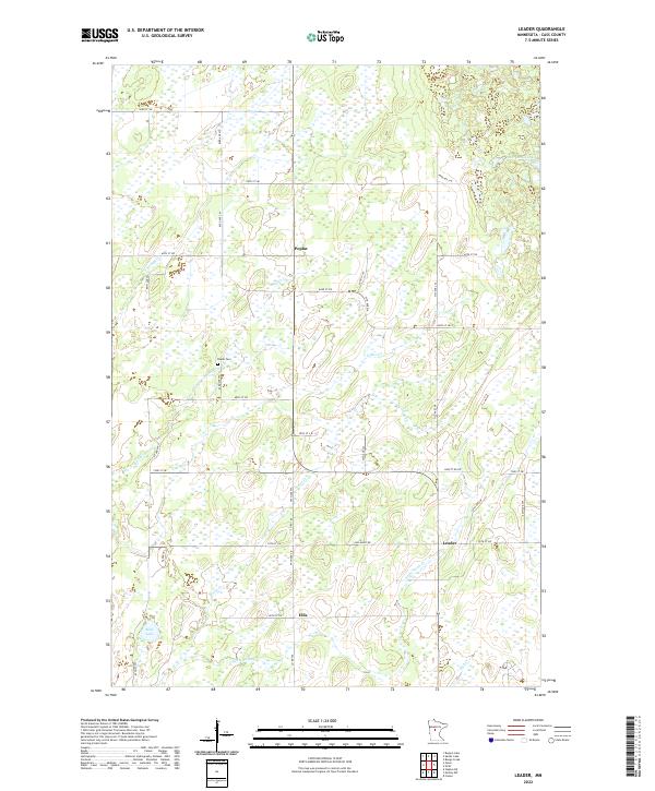 US Topo 7.5-minute map for Leader MN