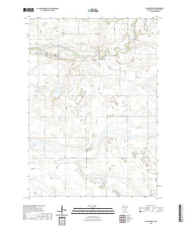 US Topo 7.5-minute map for Leavenworth MN