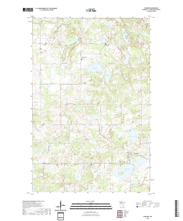 US Topo 7.5-minute map for Leonard MN