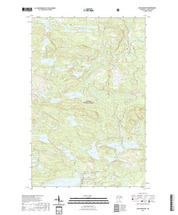 US Topo 7.5-minute map for Lima Mountain MN