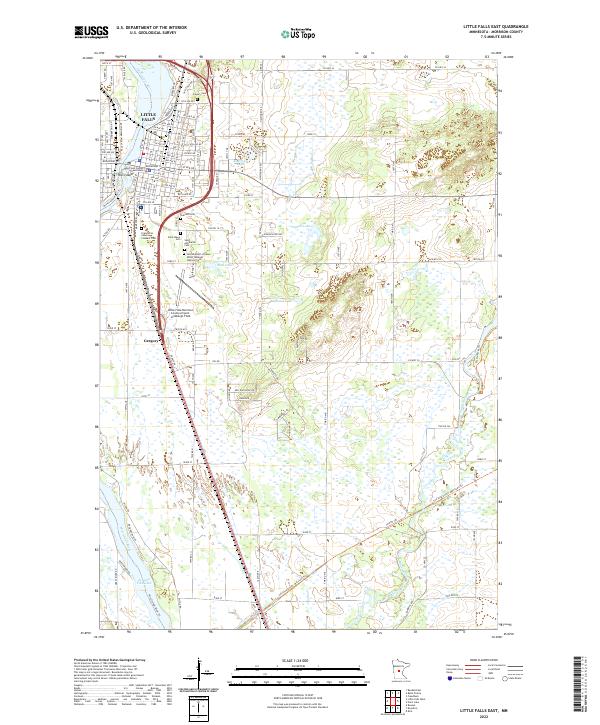 US Topo 7.5-minute map for Little Falls East MN