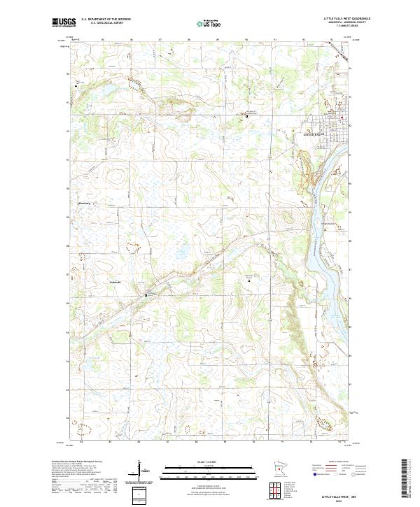 US Topo 7.5-minute map for Little Falls West MN