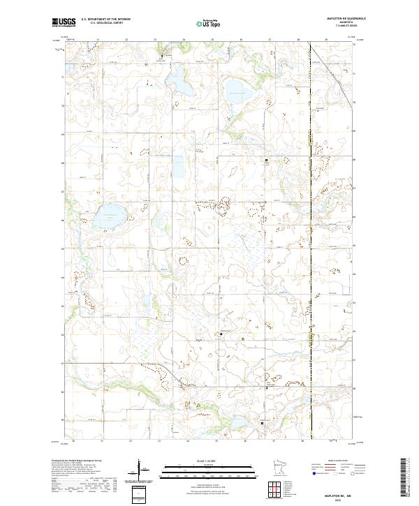 US Topo 7.5-minute map for Mapleton NE MN
