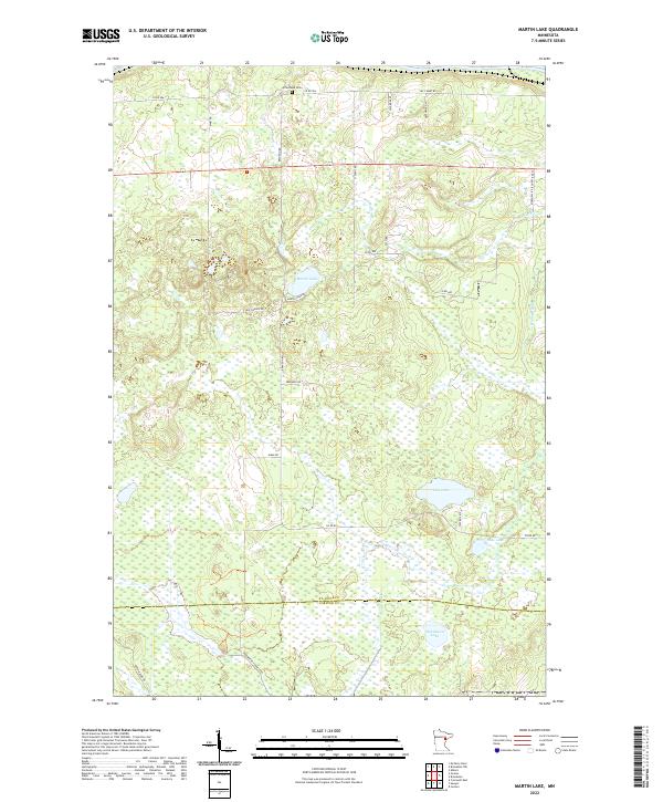US Topo 7.5-minute map for Martin Lake MN