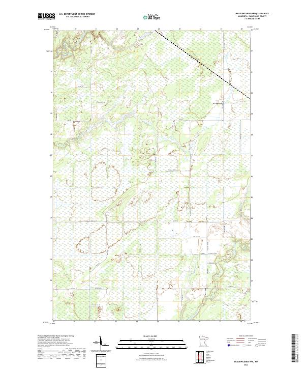 US Topo 7.5-minute map for Meadowlands NW MN