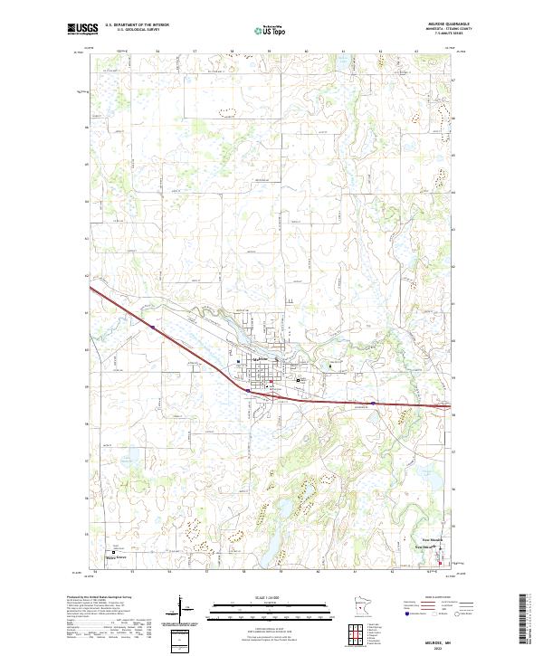 US Topo 7.5-minute map for Melrose MN