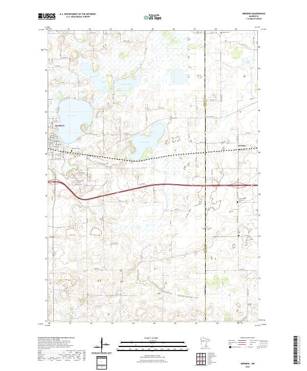 US Topo 7.5-minute map for Meriden MN