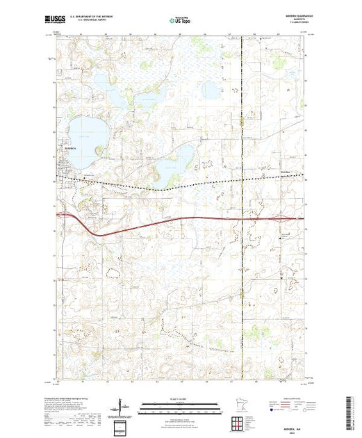 US Topo 7.5-minute map for Meriden MN – American Map Store