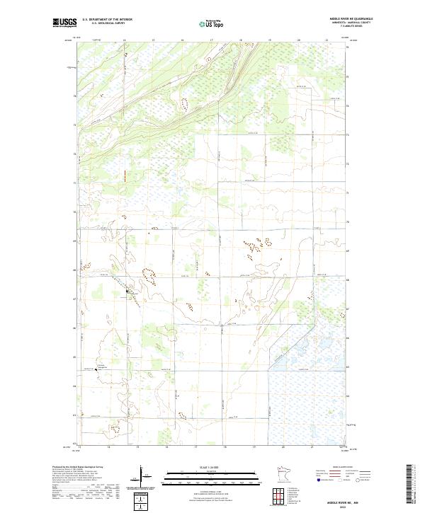 US Topo 7.5-minute map for Middle River NE MN
