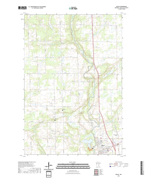 US Topo 7.5-minute map for Milaca MN